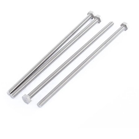 M6 x 150mm A2 Rostfritt Stål Bult Helt gängad Sexkantsbult 4 Stycken