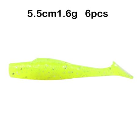 Luya Maggot Soft Agn Soft Worm 6 Stk 5,5Cm/1,6G Agnfiske Lemon yellow