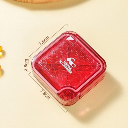 Medicin Box Pill Box Container RÖD