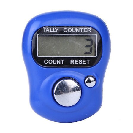 Elektronisk Finger Counter Finger Ring Timer MØRKEBLÅ