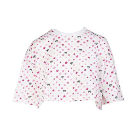 Chiara Ferragni Collection J.Sara Pr Rainbow Ao , Wit , Dames , Maat: M T-shirts