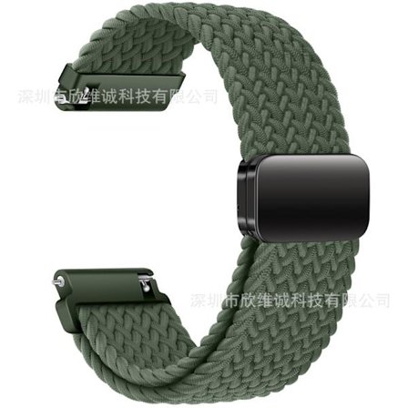 20mm flettet solo-løkke til Garmin Vivoactive 5/3/3 Music-rem armbånd til Garmin VivoMove3/Trend/Sport Venu SQ/SQ2/2plus-rem grøn grøn