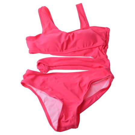 Kvinnor Sexig One-Piece Bikini Oregelbunden utskuren midja Rygglös Push Up Baddräkt Rose Red