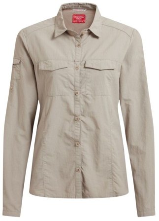 Craghoppers W's NosiLife Adventure Long Sleeved Shirt III Soft Mushroom - Skjorter