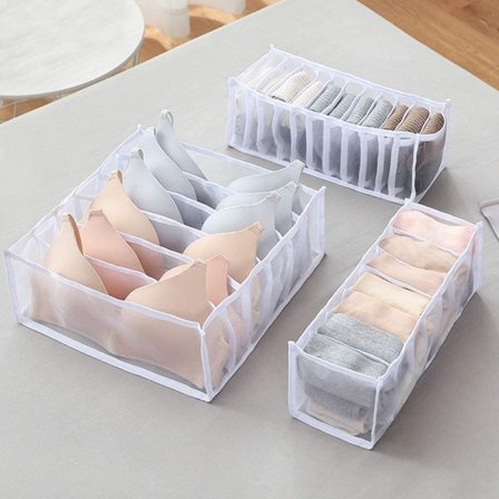 Underwear Organizer, 3 Set Foldable Bra Underwear Organizer