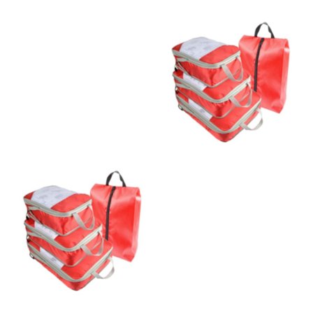 1/2 4 stycken Pack Like Pro Travel Compression Packing Cubes Set röd