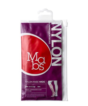 Mabs Nylon Knæstrømpe Wide Sand Sand XL, Tøj & Bolig, Strømper, Knæstrømper