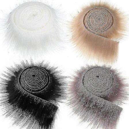 1,5 m imiteret pelsbånd trim stof rulle plys pels stribe lang plys pels stof fluffy trim diy håndværk til vinter kostume