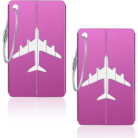 2 st Bagageetiketter Resväska Etiketter Bagageetiketter Bagageetiketter Aluminium Metall med Namn ID Adresskort för Bagage Resväskor