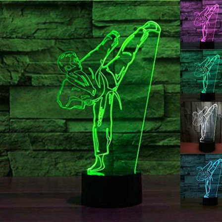 3D Taekwondo nattlampa illusion nattlampa 7 färger C