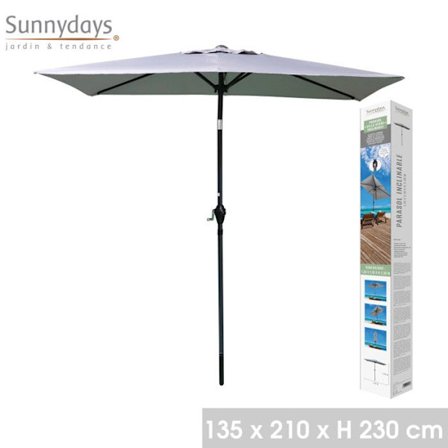 Nejlikparasol "Villa Verde" - Ljusgrå - P 135 x L 210 x H 230 cm