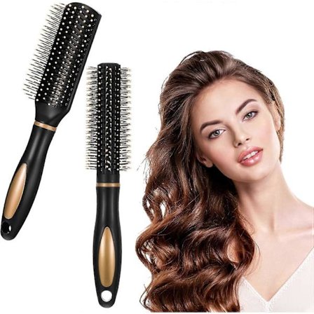 2 stk. hårbørste, hårbørstesæt til kvinder, rund hårbørste, antistatisk massage, oval kam, krøllebørste, radiale hårbørster til kvinder, mænd, børn, 