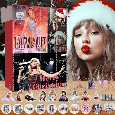 Kvinnor Adventskalender Taylor swift Jul Brinquedo Figur Juguete Nyckelring Navidad 24 dagars nedräkning Fan Present k