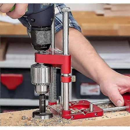 Drill Locator Bærbar Drill Jig Guide Presis Drill Locator Stål Snekker Trebearbeidingsverktøy Modell: Svart