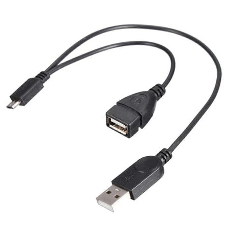 OTG Host Strømdeler Y Micro USB Hann til USB Hunn Adapter Kabel