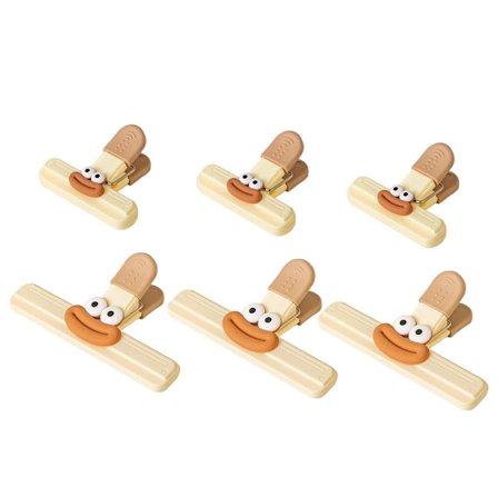 6 stk. Plastikklemme Forsegling Mat Snack Klemme Forseglingsposeklemmer for Kjøkkenoppbevaring