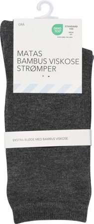 Matas Striber Bambus Viskose Strømpe Grå 37-41, Tøj & Bolig, Strømper, Footies