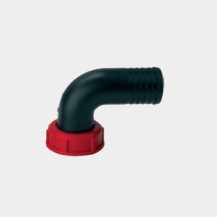 Slangnippel 90°, inv. 1½" x 38mm slang