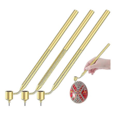 Sett med 3 Pysanka Sett Varm Voks Tegne Penner For Dekorativ Kunst For Påskeegg Pysanky Utstyr-oppriktig