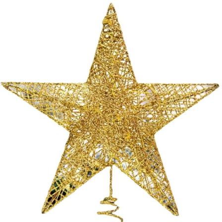 Julgransstjärna, glittrande stjärntopper i guld