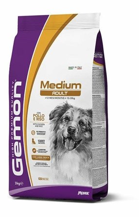 Gemon Medium Adult Con Pollo E Riso Cibo Secco Cani Adulti Taglia