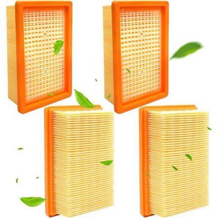 RisingFF 2-pakning plisserte flate filtre for Kärcher WD4/WD5/WD6 /MV4/MV5/MV6/WD4P/WD5P/WD6P støvsugere erstatningsfilter-maks