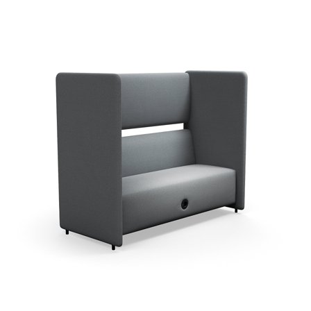 Akustiksofa CLEAR SOUND mit USB-Anschluss, 3-Sitzer, Stoff Pod CS, silbergrau