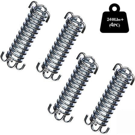 Set med 4 RessoSet med 4 spännfjädrar för campingtält, skuggskydd, markis, rostfria fästtillbehör, spännfjäder för säker montering, tillverkad av 