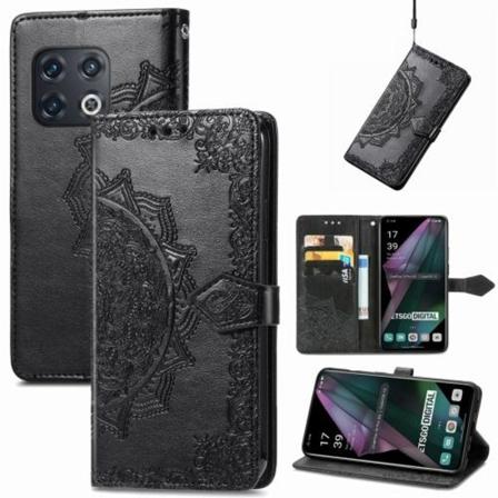 Oneplus 10 Pro 5g Fodral Mandala Läder Svart