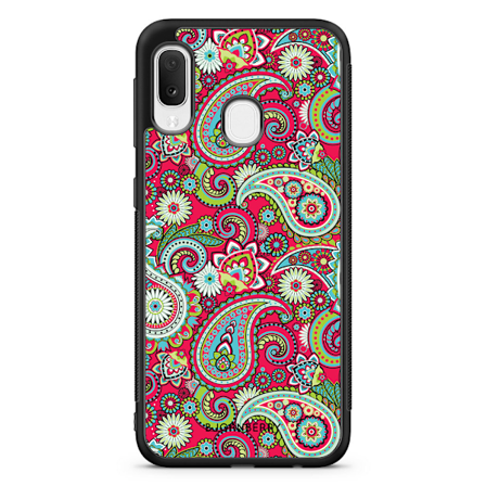 Bjornberry Skal Samsung Galaxy A20e - Röd Paisley