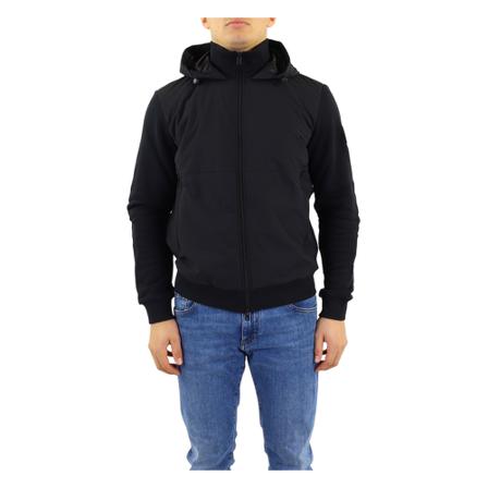 Woolrich, Mixmedia Hooded Hybrid Zwart, Heren, Maat:L