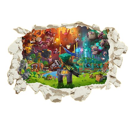 Minecraft väggdekaler vardagsrum barnrum dekoration PVC-klistermärken