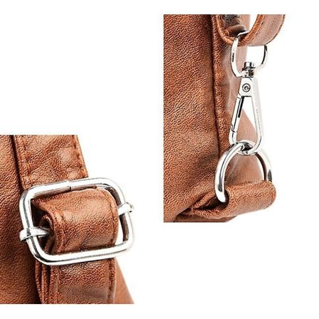 Damhandväska Handväska En axel Crossbody Dam mjuk läderväska (Brun)