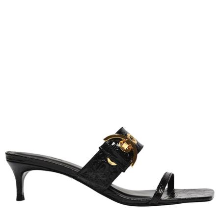By Far, Bettina Sandals in Black Leather Czarny, Kobieta, Rozmiar: 39 EU