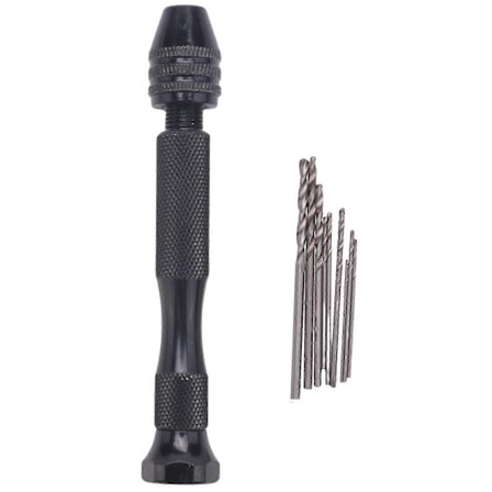 Mini Håndbor, Presisjons Pin Skrustikke Trearbeid Håndbor, miniatyrbor + 10 stk Mini Mikro-bor