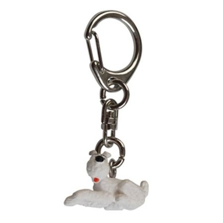 Tintin - Nyckelring i plast - Milou ligger