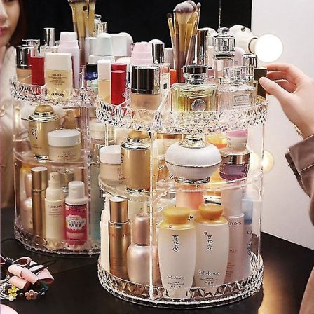 Transparent Kosmetikförvaringsställ 360 Grader Plastlåda