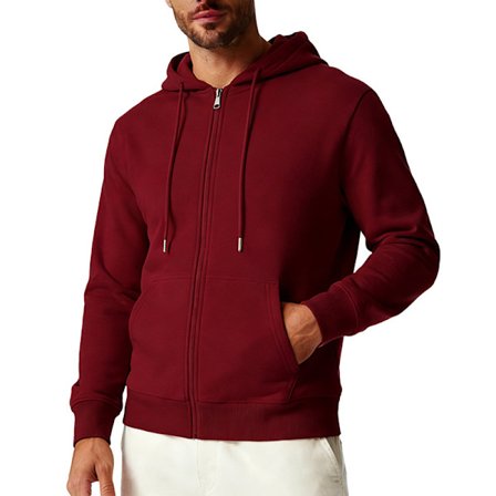 Fleecehettegenser med full glidelås for menn