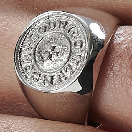 Lonya Black & Silver-Tone Makt Ring for Men - Signet rings