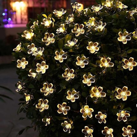 7M 50 LED Kirsebærblomst Solcelle Lyskæde Have Fe Lys