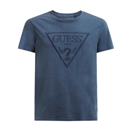 Guess, Tee shirt Blauw, Heren, Maat:M,Katoen