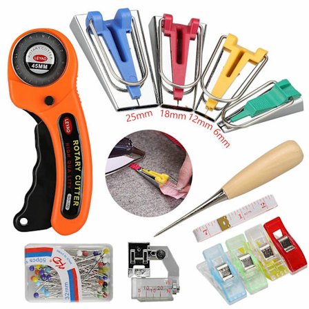 Stoff Skråbånd Lager Kit Binder Fot Sying & Quilting + Roterende Kutter