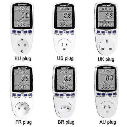 Elmätare Energimätare UK/EU/AU Kontakt Energianvändning Watt Kwh Analysator Uttag