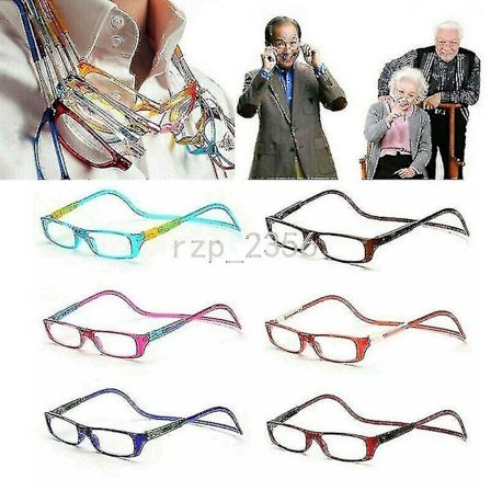 Foldbare Magnetiske Læsebriller Snap Click Front Hals Hængende Briller