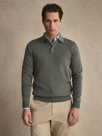 John Henric Men's Grüner Polopullover Size XS
