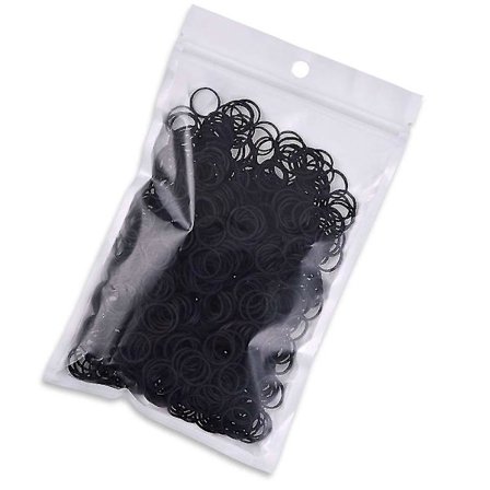 Mini sorte elastikker - bløde elastikker til børnehår, fletninger, bryllupsfrisurer og mere (pakke med 1000)