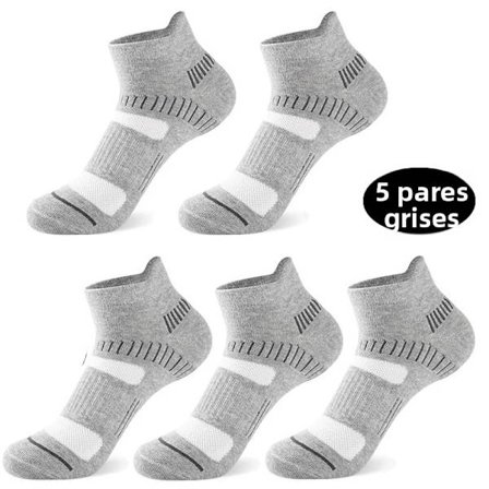 5 par grå - 30 par ankelstrumpor för män, sportstrumpor i bomull som andas för löpning och fitness, avslappnad randig stil