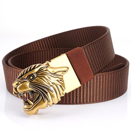##/Herr Mode Guld/Silver Tredimensionell Tiger Spänne Design Topp Bälte##/
