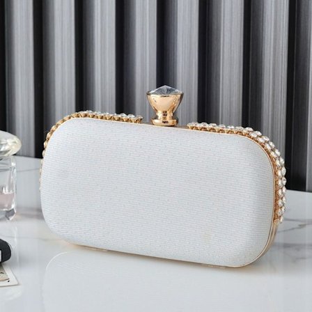 Evening Party Bag Evening Clutch Väskor VIT white