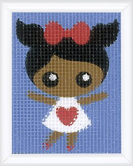 Broderikit Billede Lille pige - Vervaco